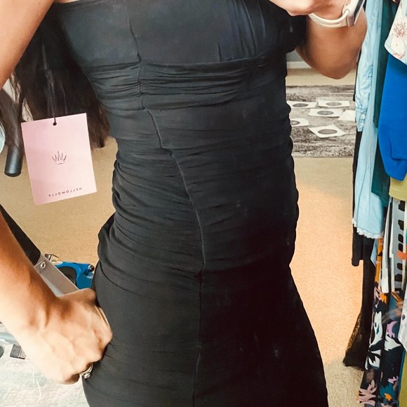 HELLOMOLLY - New with Tags rugged black dress - Picture 5 of 5